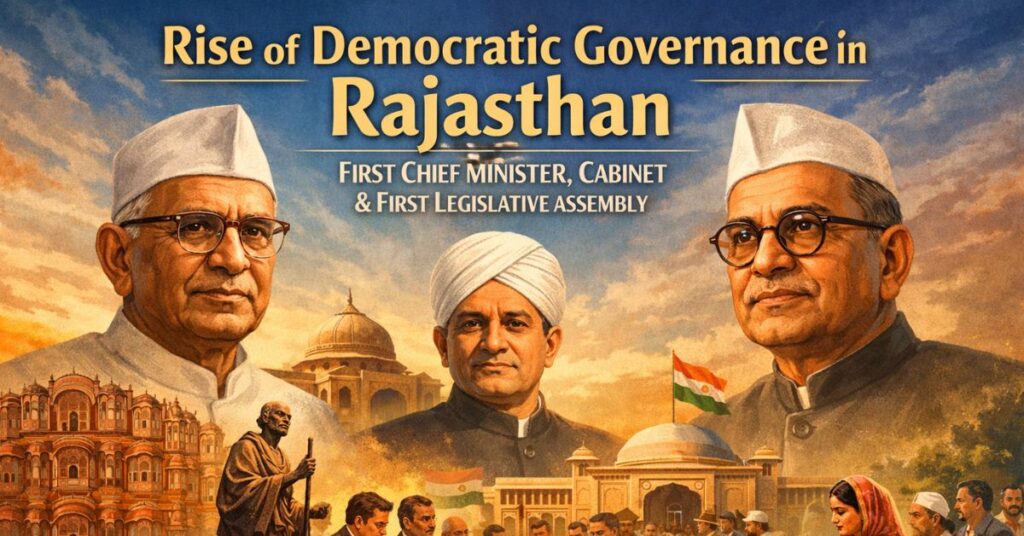 Rise of democratic governance in Rajasthan with first Chief Minister and legislative assembly